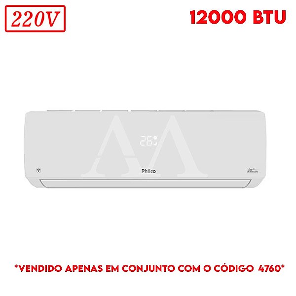 AR CONDICIONADO EVAPORADORA PHILCO SPLIT HI WALL ECO INVERTER PAC12FB 12000 BTU 220V