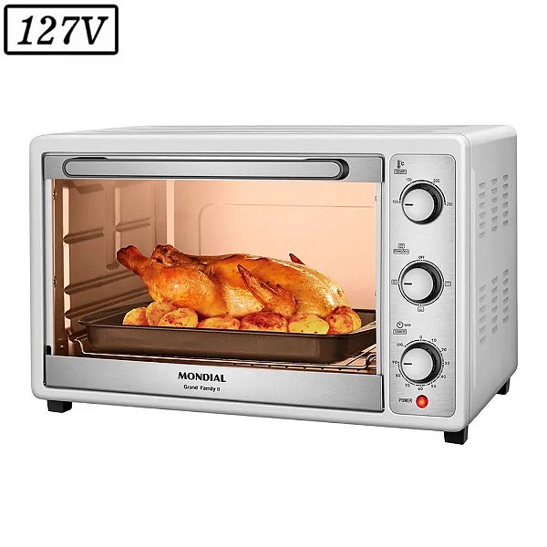 FORNO ELETRICO MONDIAL FRN-52-W GRAND FAMILY II 52L 1800W 127V BRANCO/INOX