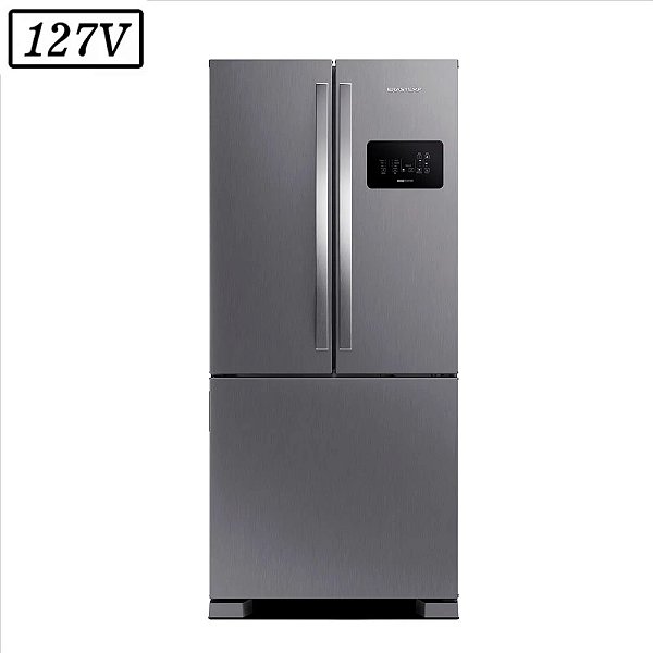 REFRIGERADOR BRASTEMP DOMEST BRO85AK FROST FREE 3 PORTAS 554L 127V INOX