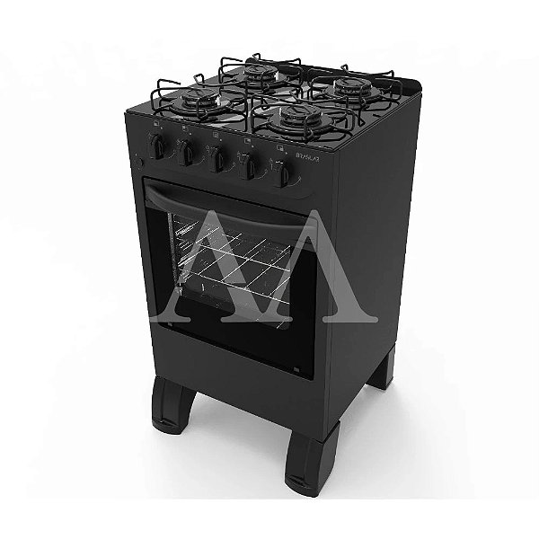 FOGAO 4B BRASLAR CARINA GLASS MESA VIDRO BLACK