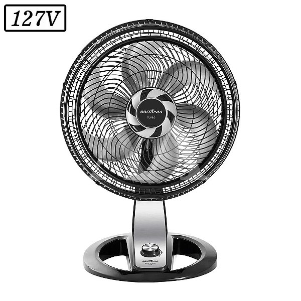 VENTILADOR BRITANIA BVT410 TURBO 47CM 6 PAS 3 VEL 127V PRETO