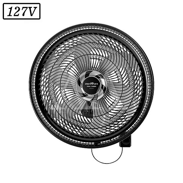 VENTILADOR BRITANIA MAXX FORCE BVT575 PAREDE 57CM 6 PAS 127V PRETO