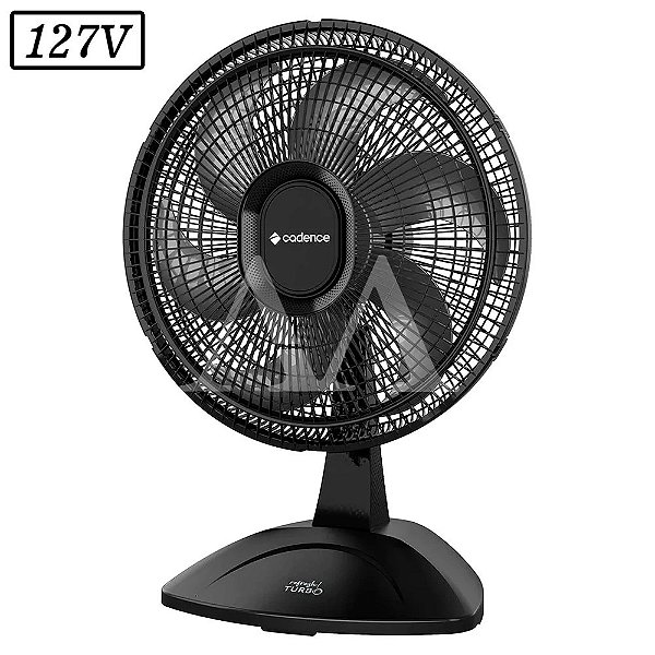 VENTILADOR CADENCE TURBO REFRESH VTR410 45CM 6 PAS 3 VEL 127V PRETO