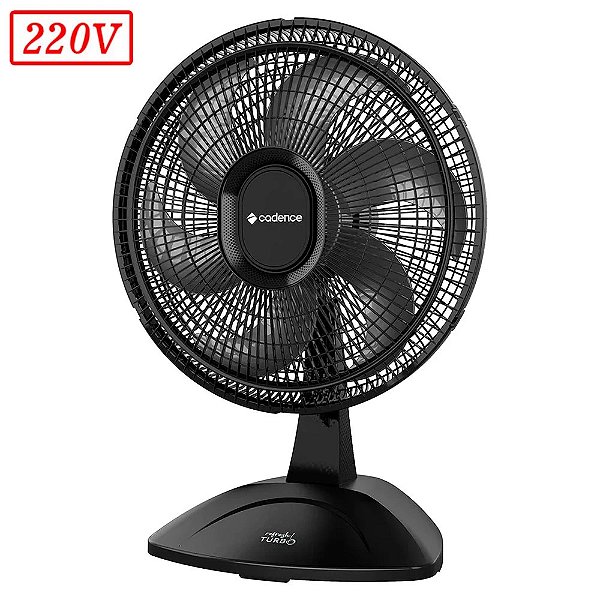 VENTILADOR CADENCE TURBO REFRESH VTR410 45CM 6 PAS 3 VEL 220V PRETO