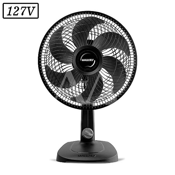VENTILADOR MALLORY TURBO COMPACT 30CM 6 PAS 3 VEL 127V PRETO/GRAFITE