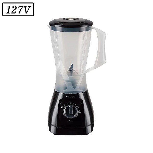LIQUIDIFICADOR AGRATTO FORZA LQLF-01 LEITOSO 850W 2 VEL 127V PRETO