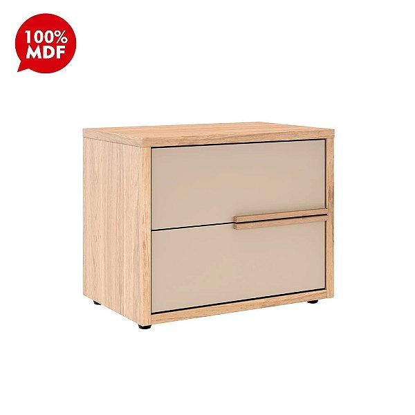 MESA DE CABECEIRA 2G ROBEL CONCEPT PUX PERFIL HANOVER/FENDI LISO