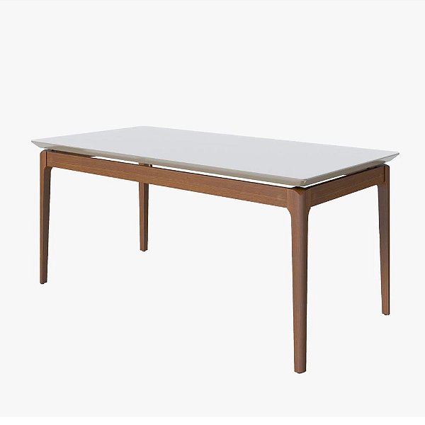 MESA IMCAL WIND 1.6 C/ VIDRO RETANGULAR OFF WHITE / NATURE