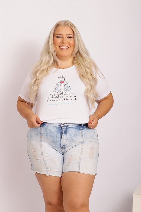 T-SHIRTS FEMININA PLUS SIZE ALGODÃO - World Girls Tshirts