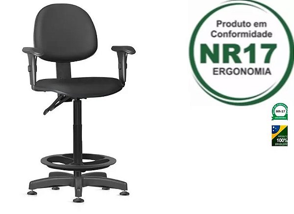 Cadeira Operadora de Caixa Executiva com Braços com Back System Frisokar com laudo técnico