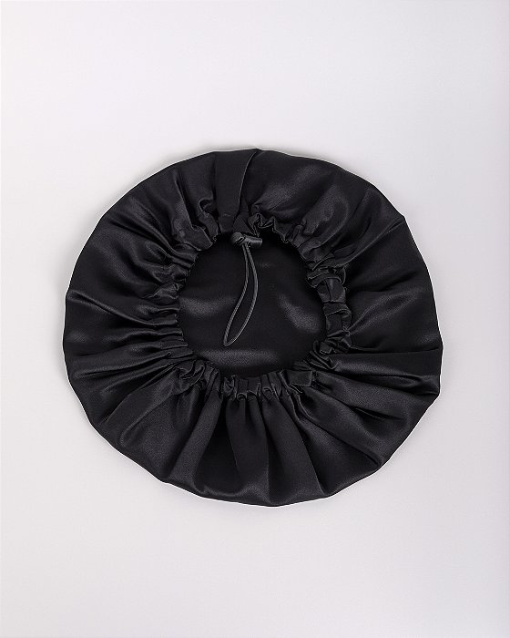 Touca de Seda 100% Pura Dupla Face Black