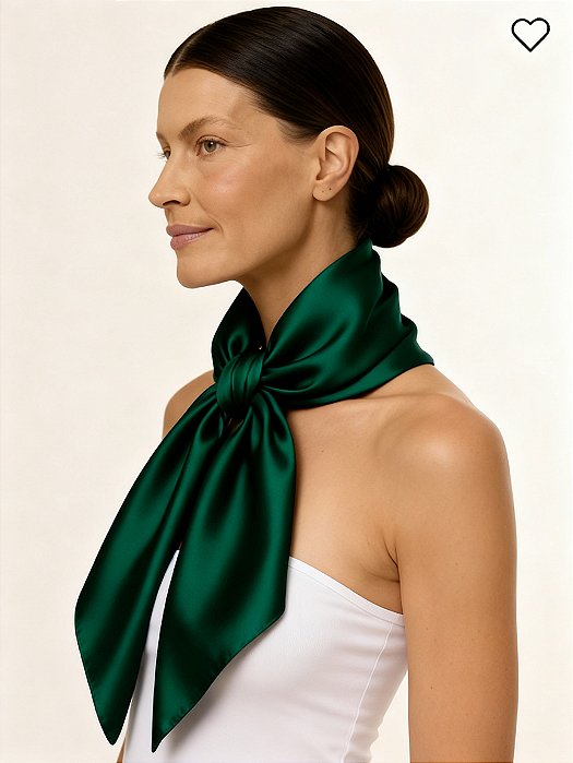 Lenço de Seda 100% Pura – Vert Forêt