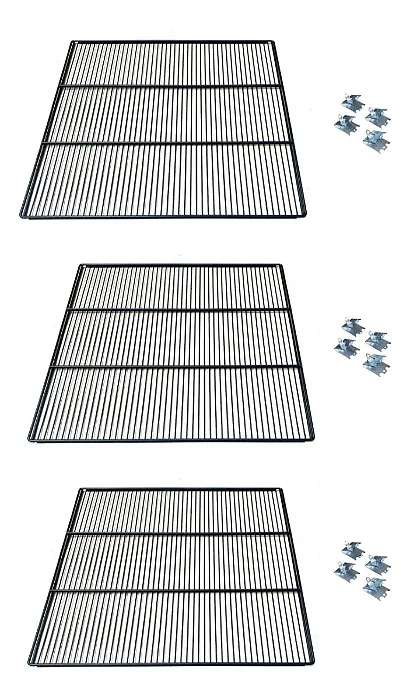 Kit 3 Grades Prateleiras Ccv355/vrs19 Preta