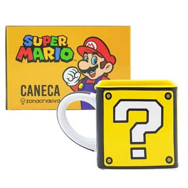 Caneca/Copo Super Mario Bros Resina 3D Jogo Mario