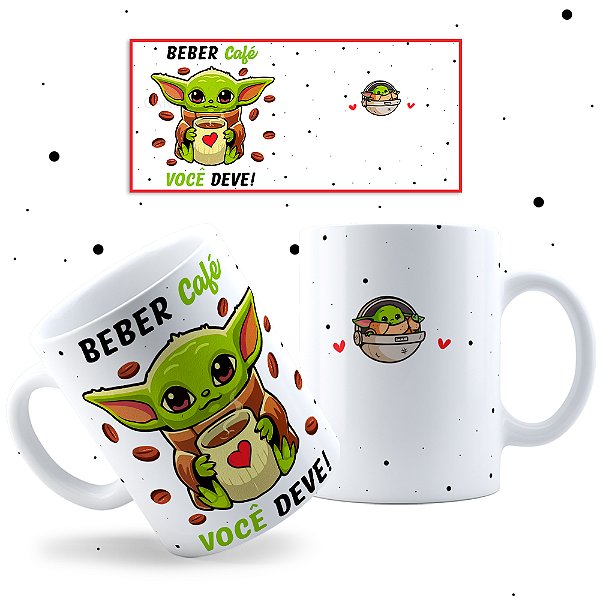 Caneca porcelana " Yoda ama Café"