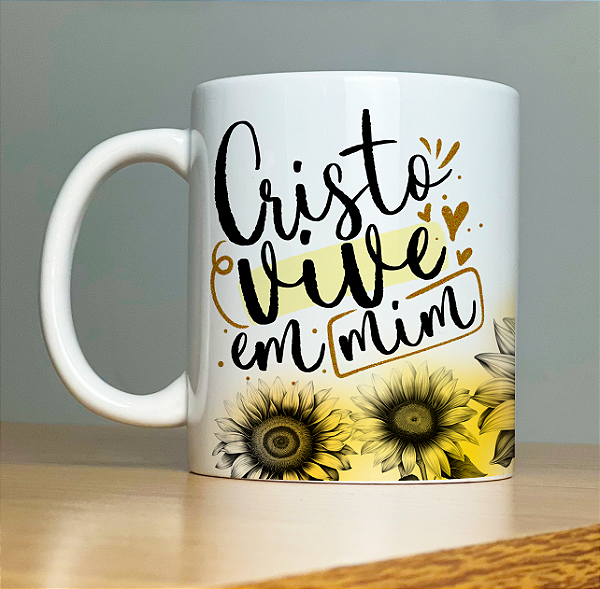 Caneca " Cristo vive em mim"