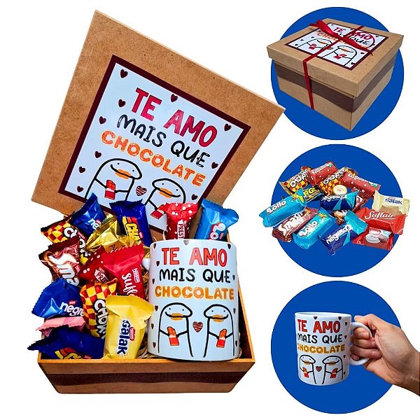 Caixa MDF + Caneca + Chocolate