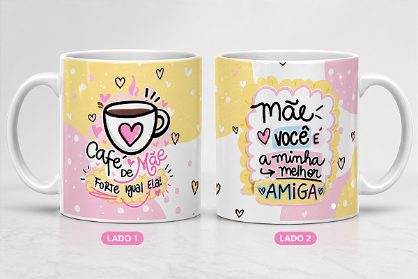 Caneca Porcelana - Mãe que ama café