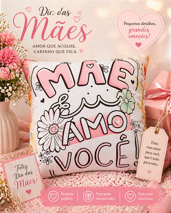 Almofada " Mãe , eu amo voce "