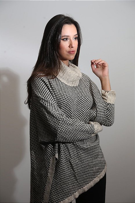 PONCHO PIED POULE