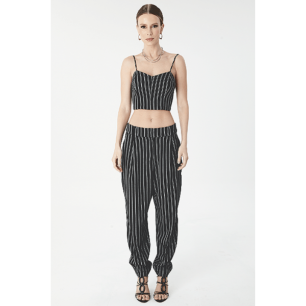 CALÇA CENOURA LISTRADA