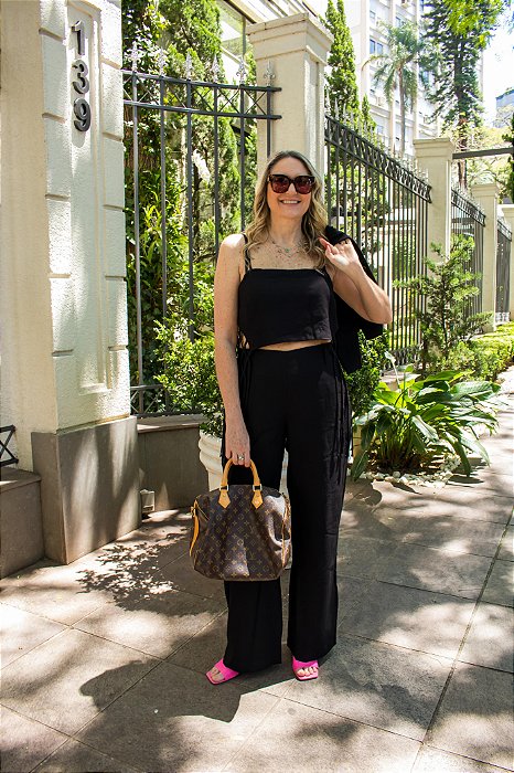 CONJUNTO CALÇA E TOP MACRAME