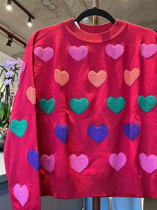 BLUSA CORAÇÃO RELEVO