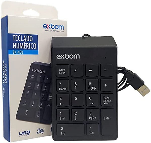 Teclado Numérico USB 18 Teclas Exbom BK-N30
