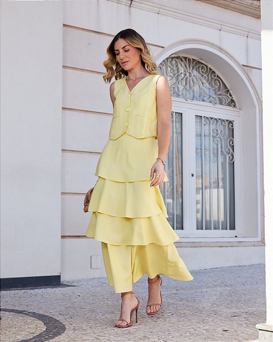 Saia Midi Myka Butter Yellow