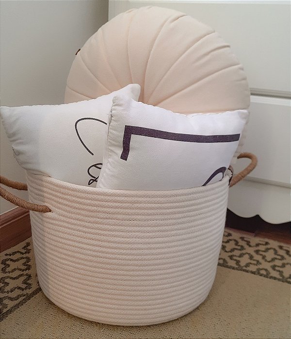 Cesto Artesanal M com alças - Organização e Charme Natural