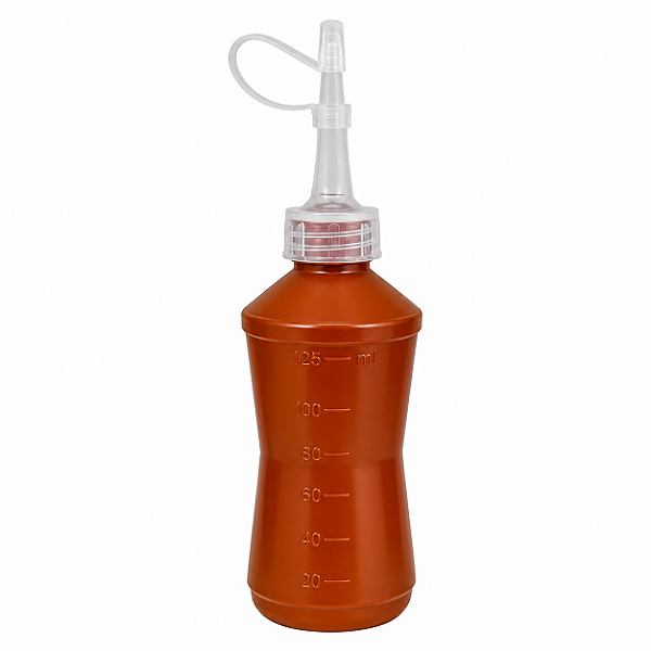 Almotolia em Polietileno 125 mL Âmbar com Bico Reto – J.Prolab