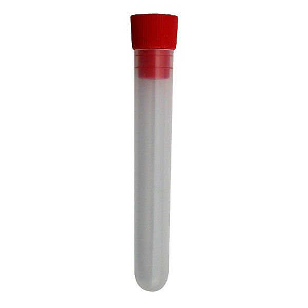 Tampa para tubo de ensaio vermelha 12x75 mm em PE