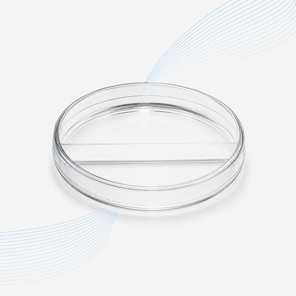 Placa de Petri 90 x 15 mm em Poliestireno Cristal com 1 Divisão – Caixa com 300 Unidades – J.Prolab