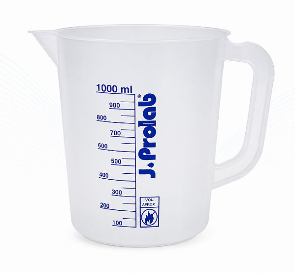 Copo Calibrador 1000 mL com Alça e Graduação Silk-Screen – J.Prolab