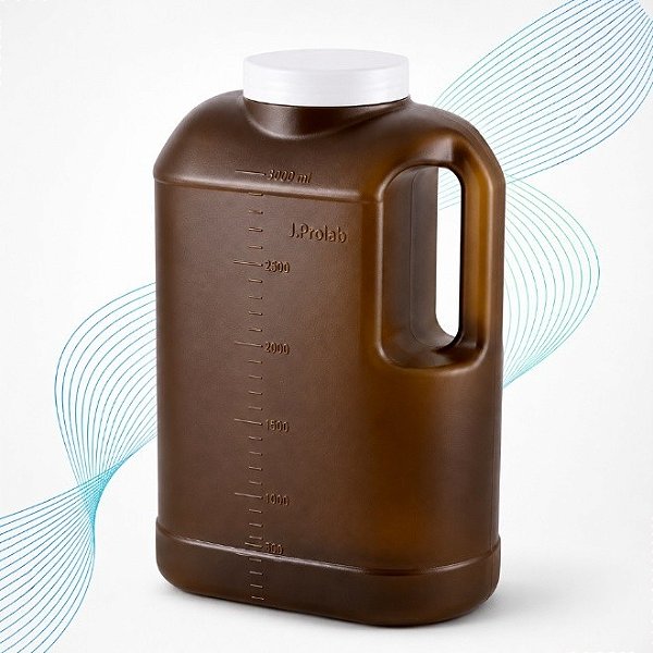 Coletor de Urina 24 h Âmbar Translúcido em PE (3 L / 3.000 mL) com Selo – Pacote com 30 unidades – J.Prolab