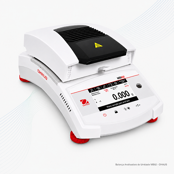 Balança Analisadora de Umidade MB62 (90 g x 0,001 g / 0,01%) com Aquecimento por Fibra de Carbono, USB e RS232 - OHAUS