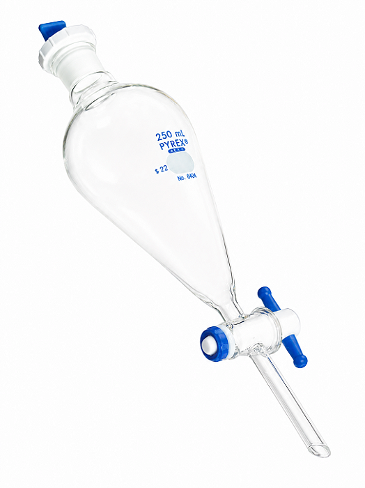 Funil de Separação com Tampa e Torneira em PTFE Pyrex® - Corning