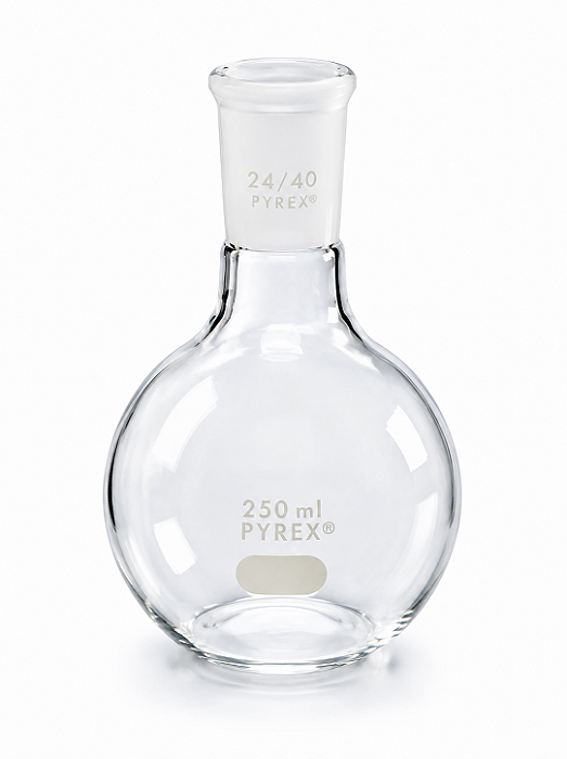 Balão de Fundo Chato com Gargalo Curto e Junta Esmerilhada Pyrex® - Corning