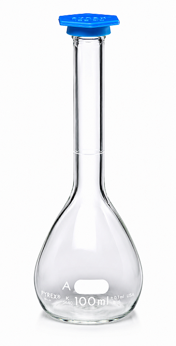 Balão volumétrico classe A ASTM com tampa de polietileno ou sem tampa Pyrex - Corning