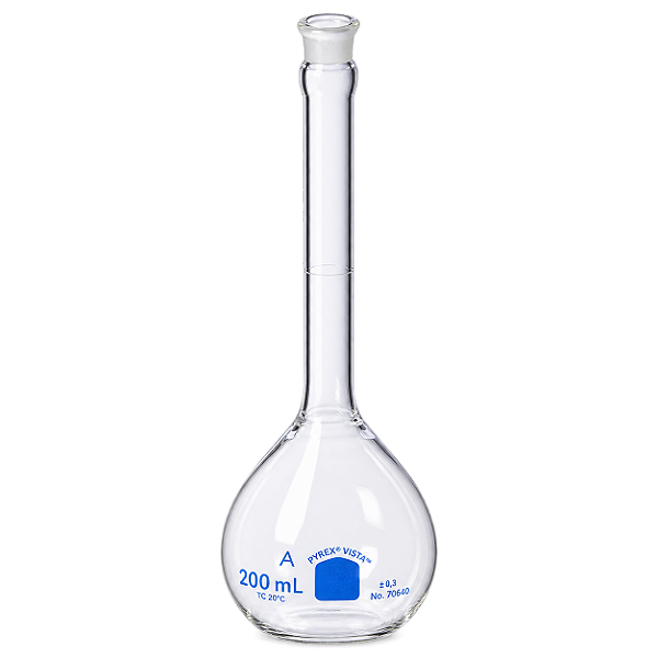 Balão Volumétrico Classe A com Tampa de Vidro – Corning