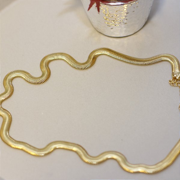 Colar Mel Choker Snake Largo