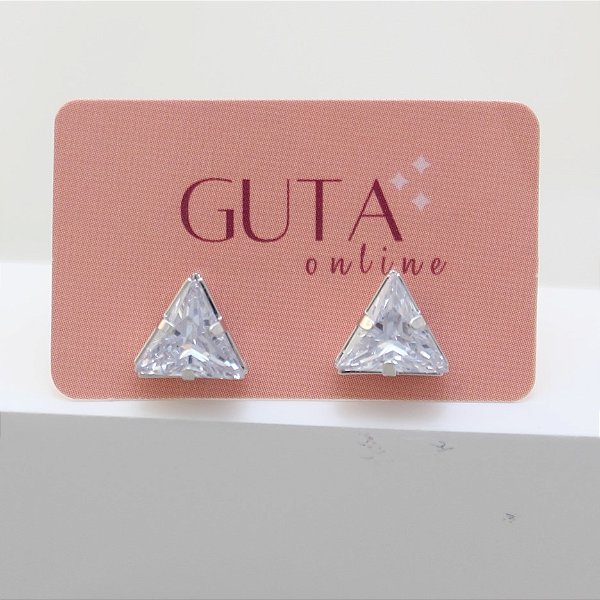 Brinco Triangulo ponto de luz em zirconia