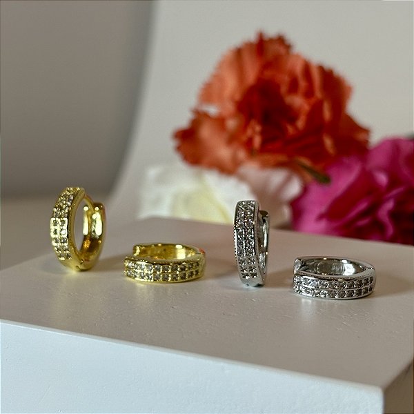 Brinco Argola Zirconia Pequena