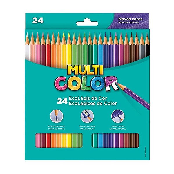 Lápis de cor Ecolapis Multicolor Super 24 cores