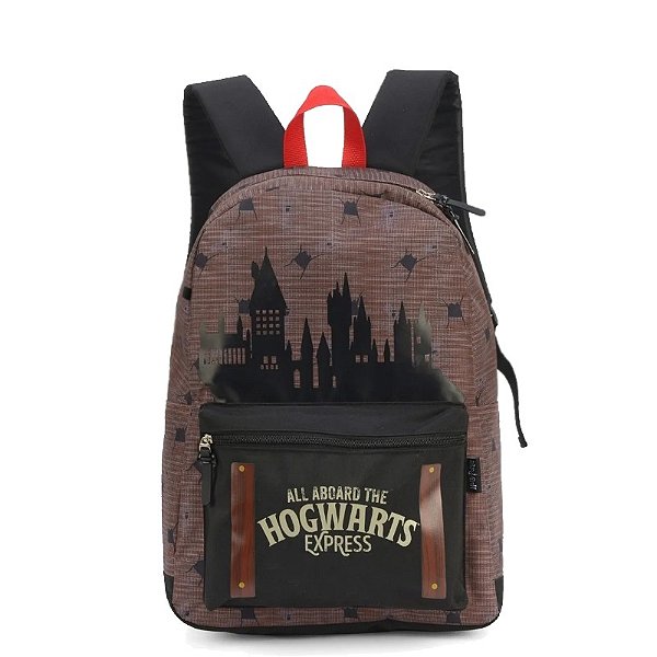 Mochila de costas marrom Harry Potter Luxcel