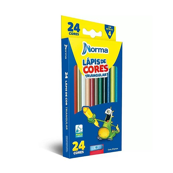 Lápis De Cor Triangular 24 unidades Norma
