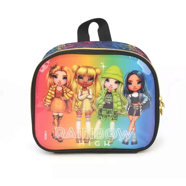 Lancheira Infantil Preto Rainbow Luxcel