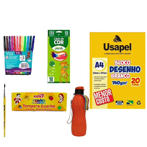 Lista de Artes Com Material Escolar De Desenho Infantil