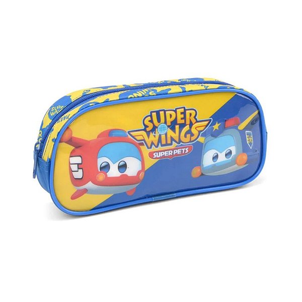 Estojo Simples Super Wings Azul Luxcel