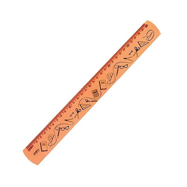 Régua 30cm Neon Estampada Maxcril